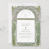 オリーブリーフアーチアールヌーボー結婚ズ 招待状 (正面)