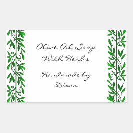 オリーブリーフカスタムレシピまたはソープラベルシール 長方形シール