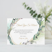 オリーブリーフ金ゴールド幾何学模様/写真 サンキューカード (スタンド正面)