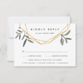 オリーブリーフRSVPカードとEntreeの選択肢 出欠カード (正面)