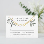 オリーブリーフRSVPカードとEntreeの選択肢 出欠カード (スタンド正面)