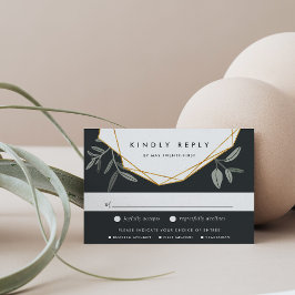 オリーブリーフRSVPカードとEntreeの選択肢 出欠カード