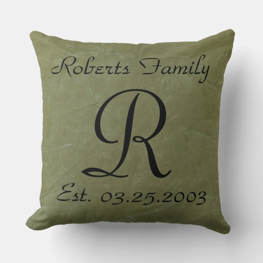 オリーブレザーのフェイク記念日を作成 クッション (正面)