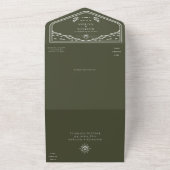 オリーブヴィンテージタロットカードゴシック結婚式の招待 オールインワン招待状 (外側)