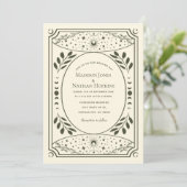 オリーブヴィンテージタロットカードゴシック結婚式招待状 招待状 (スタンド正面)