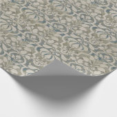 オリーブヴィンテージビクトリアンダマスクシームレスパターン ラッピングペーパー (角)