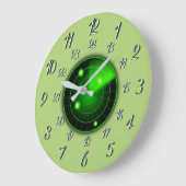 オリーブ付き/グレーレーダーミリタータイムラージクロック ラージ壁時計 (傾斜)