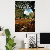 オリーブ園の晴れた日 ポスター (ホームオフィス)