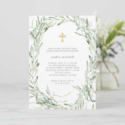 オリーブ地中海のの枝の最初の聖餐式 招待状 (スタンド正面)