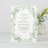 オリーブ地中海のの枝 | 水の色結婚の 招待状 (スタンド正面)