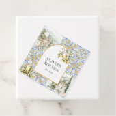 オリーブ地中海のイエローブルーのタイルパターン フェイバータグ (インサイチュ)