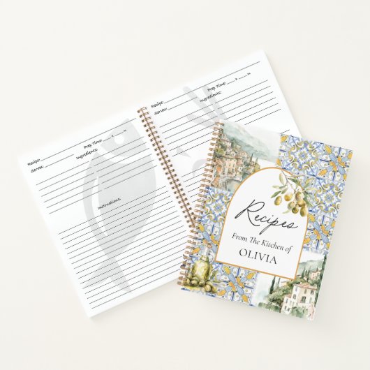 オリーブ地中海のタイルパッテンレシピ本 ノートブック (内部)