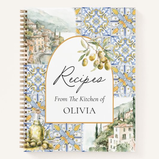 オリーブ地中海のタイルパッテンレシピ本 ノートブック (正面)