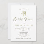オリーブ地中海のブライダルシャワー招待 招待状 (正面)