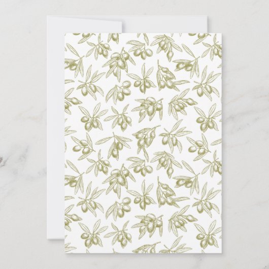 オリーブ地中海のブライダルシャワー招待 招待状 (裏面)