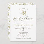 オリーブ地中海のブライダルシャワー招待 招待状 (正面/裏面)