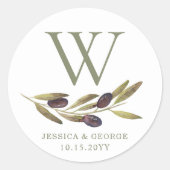 オリーブ地中海のブランチカスタムモノグラム ラウンドシール (正面)