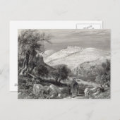 オリーブ山、シオンハル山から ポストカード (正面/裏面)