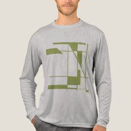 オリーブ形状線MCM – ジオメトインスパイアリ抽象芸術 トライブレンドTシャツ
