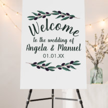 オリーブ手描き植物緑結婚園