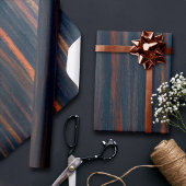 オリーブ抽象芸術 |ダークブルーグリーン銅地色 ラッピングペーパー