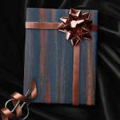 オリーブ抽象芸術 |ダークブルーグリーン銅地色 ラッピングペーパー