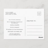 オリーブ支店結婚リースの日付の変更 ポストカード (裏面)