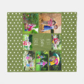 オリーブ最高のグリーン姉妹のコラージュ フリースブランケット (正面(横))