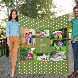 オリーブ最高のグリーン姉妹のコラージュ フリースブランケット