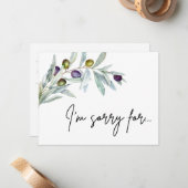 オリーブ枝すまん手書き謝罪 ノートカード (正面/裏面インサイチュ)