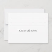 オリーブ枝すまん手書き謝罪 ノートカード (裏面)