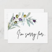 オリーブ枝すまん手書き謝罪 ノートカード (正面/裏面)