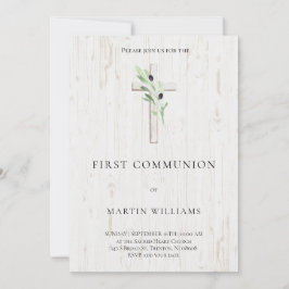オリーブ枝ウッドクロスカトリック第一聖餐式I 招待状