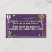 オリーブ枝オリーブ油シェフケータリング料理バス 名刺 (裏面)