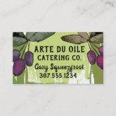 オリーブ枝オリーブ油シェフケータリング料理バス 名刺 (正面)