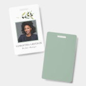 オリーブ枝カスタムのバッジと写真 バッジ (正面＆裏面)