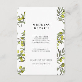 オリーブ枝パター結婚ンの詳細カード エンクロージャーカード