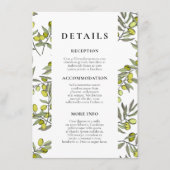 オリーブ枝パタ結婚ーンのゲスト情報 エンクロージャーカード (正面)