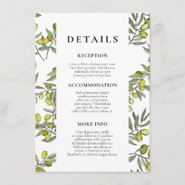 オリーブ枝パタ結婚ーンのゲスト情報 エンクロージャーカード