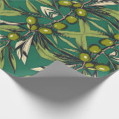 オリーブ枝フリーパレスティナフローラ&ボタニカル ラッピングペーパー (角)
