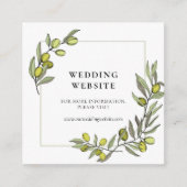 オリーブ枝フレーム結婚のWebサイトカード エンクロージャーカード (正面)