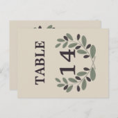 オリーブ枝リース結婚のテーブル番号 ポストカード (正面/裏面)