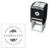 オリーブ枝丸の住所スタンプ セルフインキングスタンプ (インサイチュ)