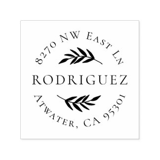 オリーブ枝丸の住所スタンプ セルフインキングスタンプ