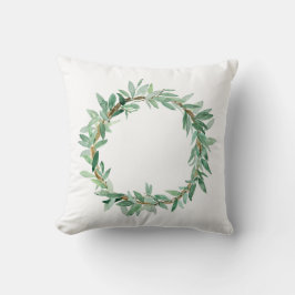 オリーブ枝水カラーリース枕 クッション