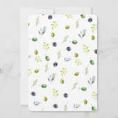 オリーブ枝水カラー結婚式招待状カード 招待状 (裏面)