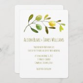 オリーブ枝水カラー結婚式招待状カード 招待状 (正面/裏面)