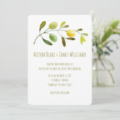 オリーブ枝水カラー結婚式招待状カード 招待状 (スタンド正面)