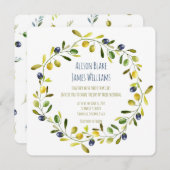 オリーブ枝水カラー結婚式招待状カード 招待状 (正面/裏面)