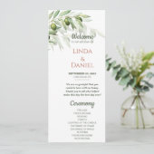 オリーブ枝水彩素朴結婚式 プログラム (スタンド正面)